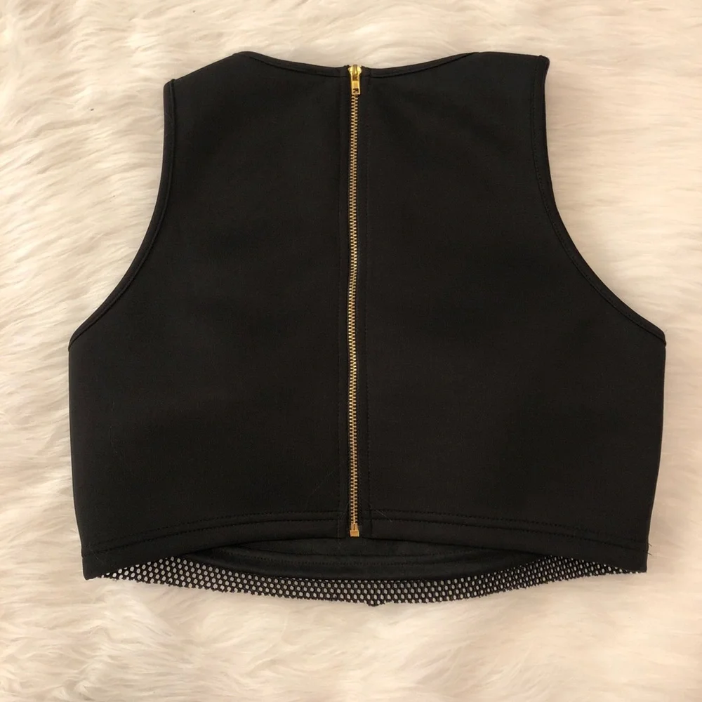 Forever 21 Black Fringe Crop Top - Picture 2 of 3